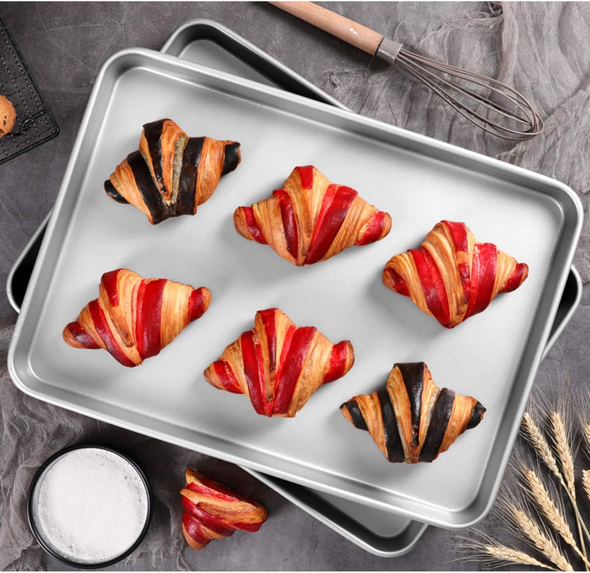 Wildone Stainless Steel Baking Sheet Set - Heavy Duty, Non-Toxic Cookie Tray, 20 x 14 x 1 Inch