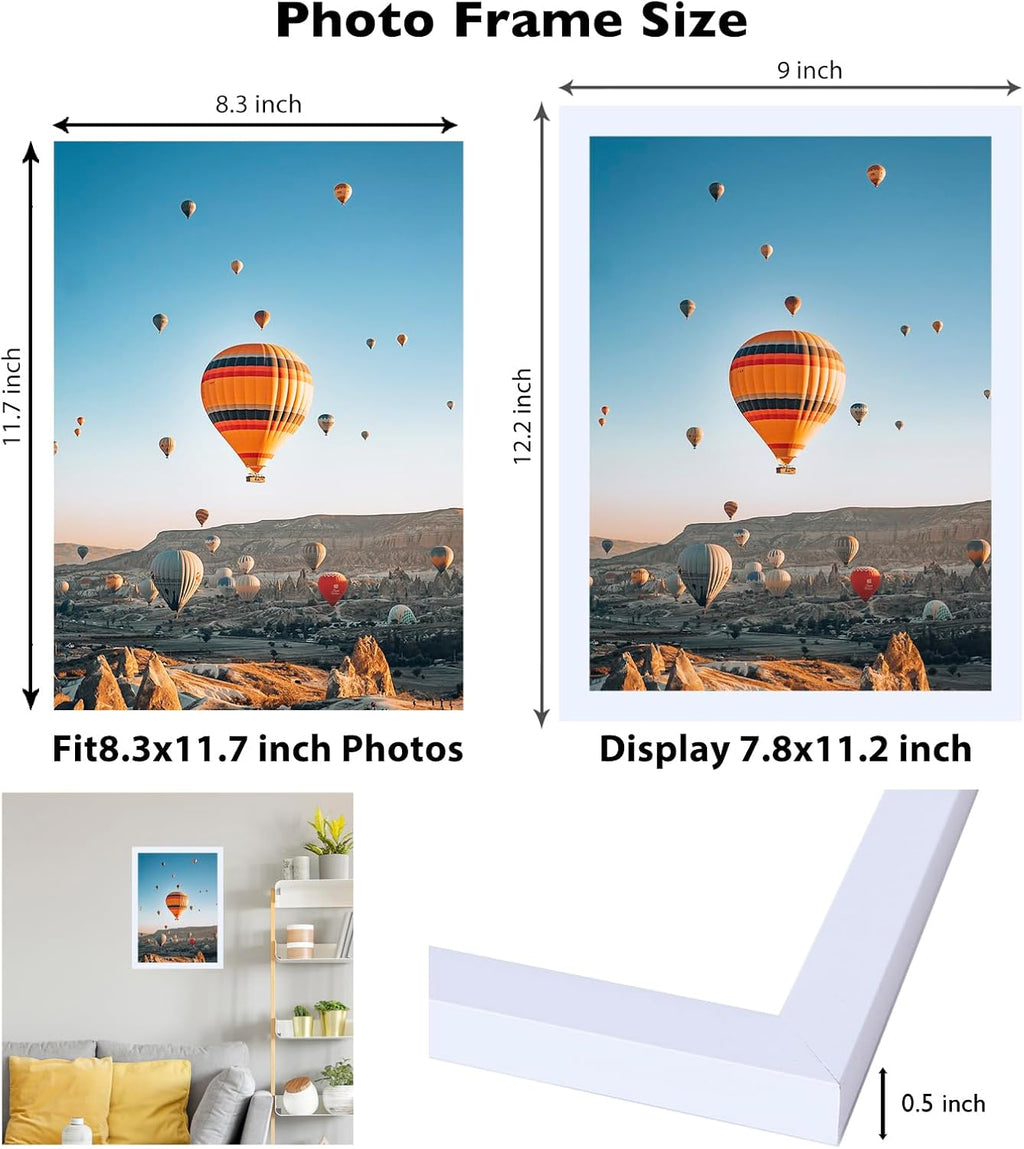 White A4 Picture Frame by [Brand Name] - Versatile Wall or Tabletop Display | Shatter-Resistant Plexiglass
