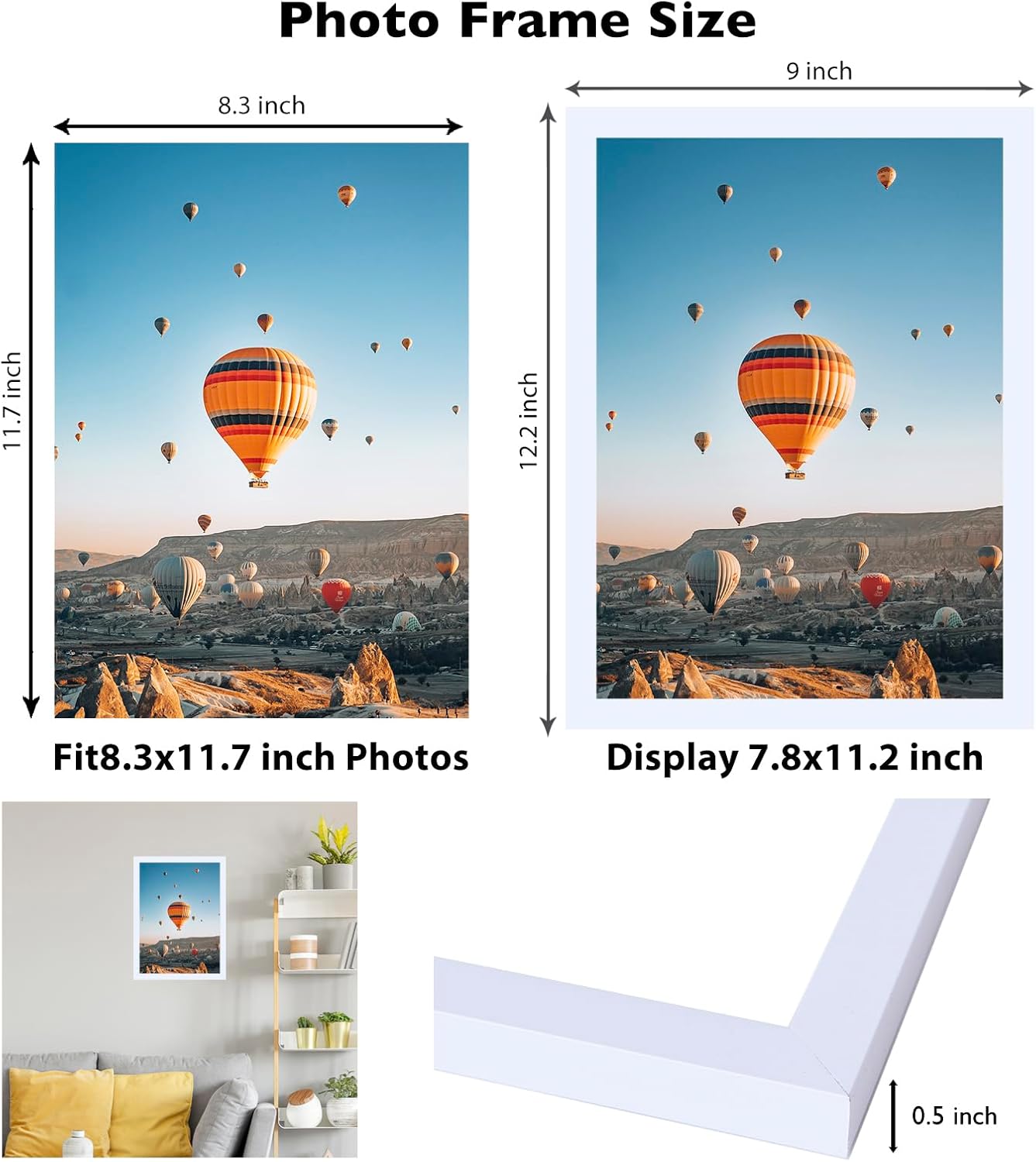 White A4 Picture Frame by [Brand Name] - Versatile Wall or Tabletop Display | Shatter-Resistant Plexiglass