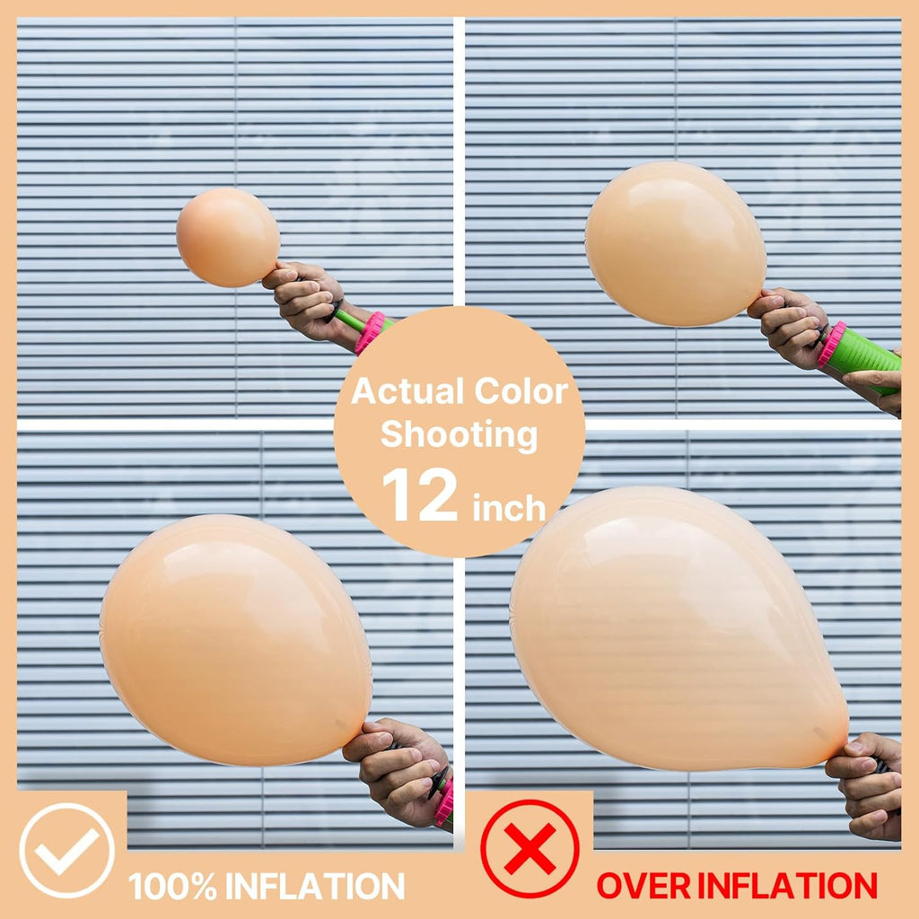 PartyWoo Nude Balloons - 50pcs 5-Inch Apricot Latex Helium Balloons for Boho Fall Celebrations