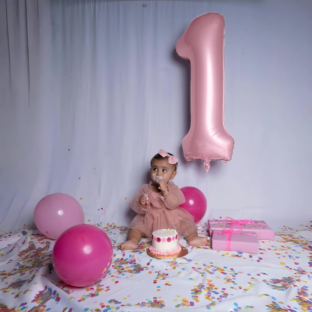 Skiennix 40" Pastel Pink Number 0 Balloon - Large Foil Birthday Decoration for Girls & Women