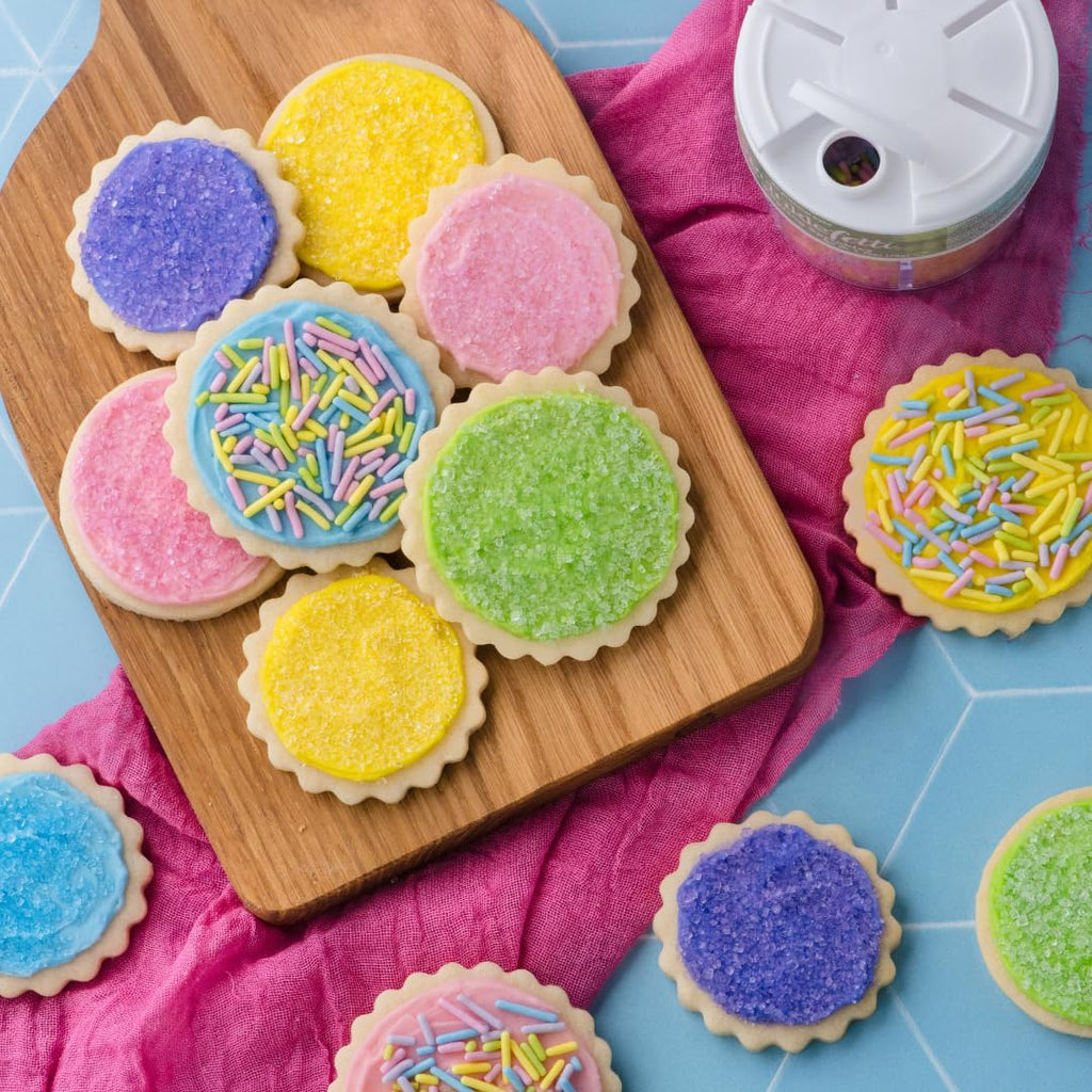 Sweets Indeed Dye-Free Pastel Sprinkles - Vibrant Yellow, Blue, Purple & Pink | 2.75 Ounces Edible Cake Decorations