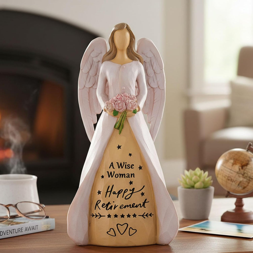 NAN ZAI NAN FANG Retirement Gifts for Women | Funny Hand-Painted Angel Figurine - 5.5" Personalized Gift for Coworkers, Teachers, Nurses