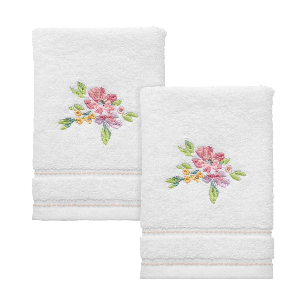 Izod - Fingertip Towels, 100% Soft & Absorbent Cotton Towel, Floral Home Decor, Set of 2 (Catalina)