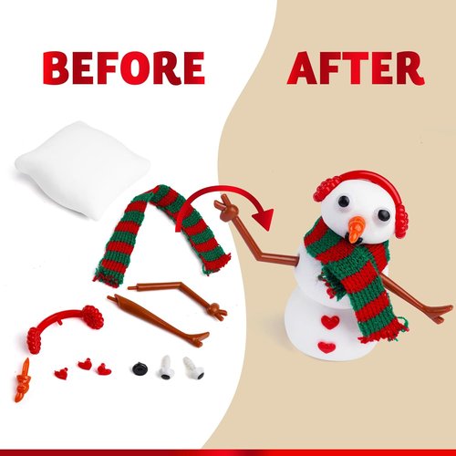 JOYIN Christmas Build A Snowman Craft Kit - 3 Pack DIY Modeling Clay for Kids | Fun Xmas Gift & Party Favor