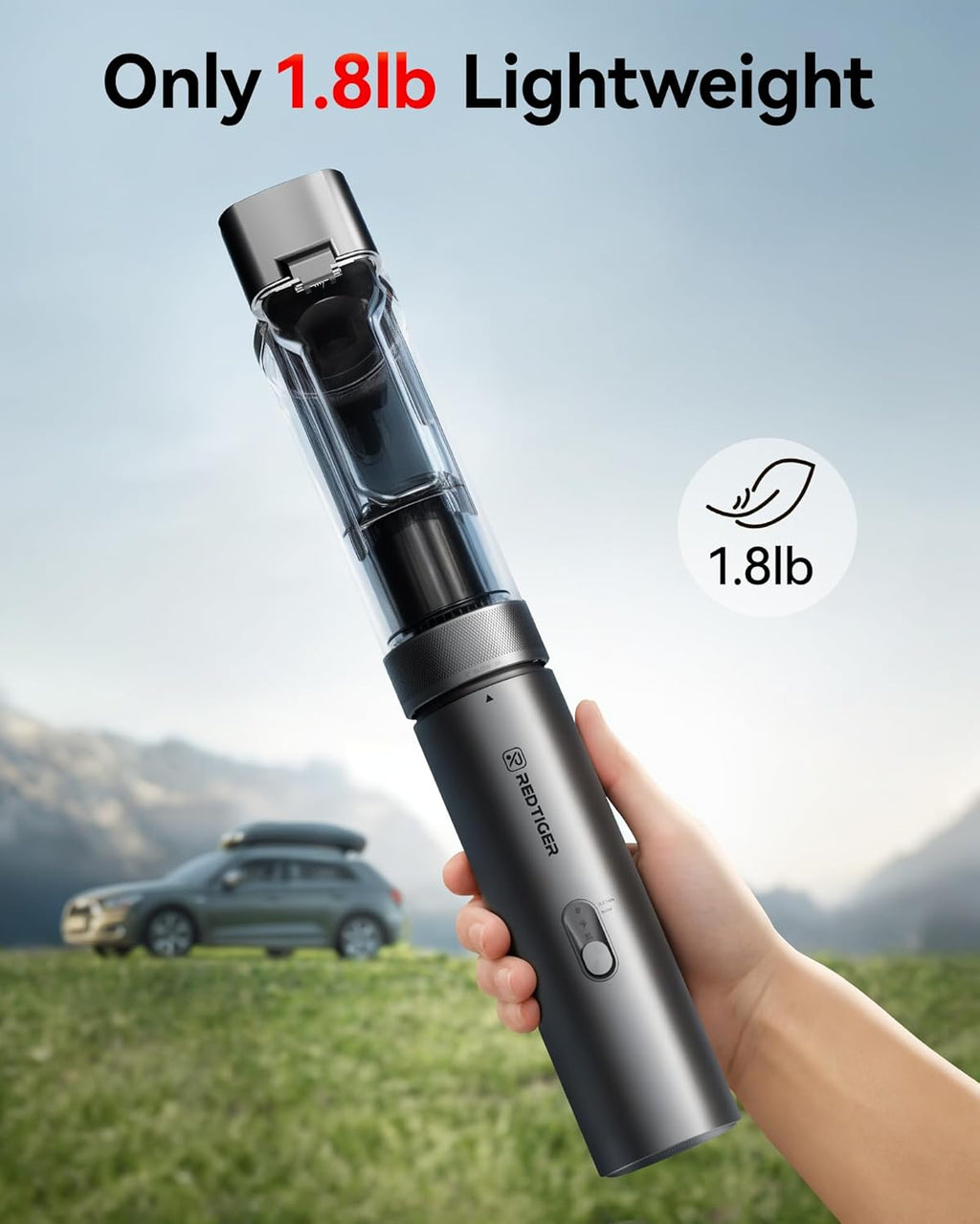 REDTIGER Cordless Car Vacuum - 21000PA Portable Handheld Cleaner with 70 Min Runtime | Fast USB-C Charge, Lightweight 4-in-1 Design