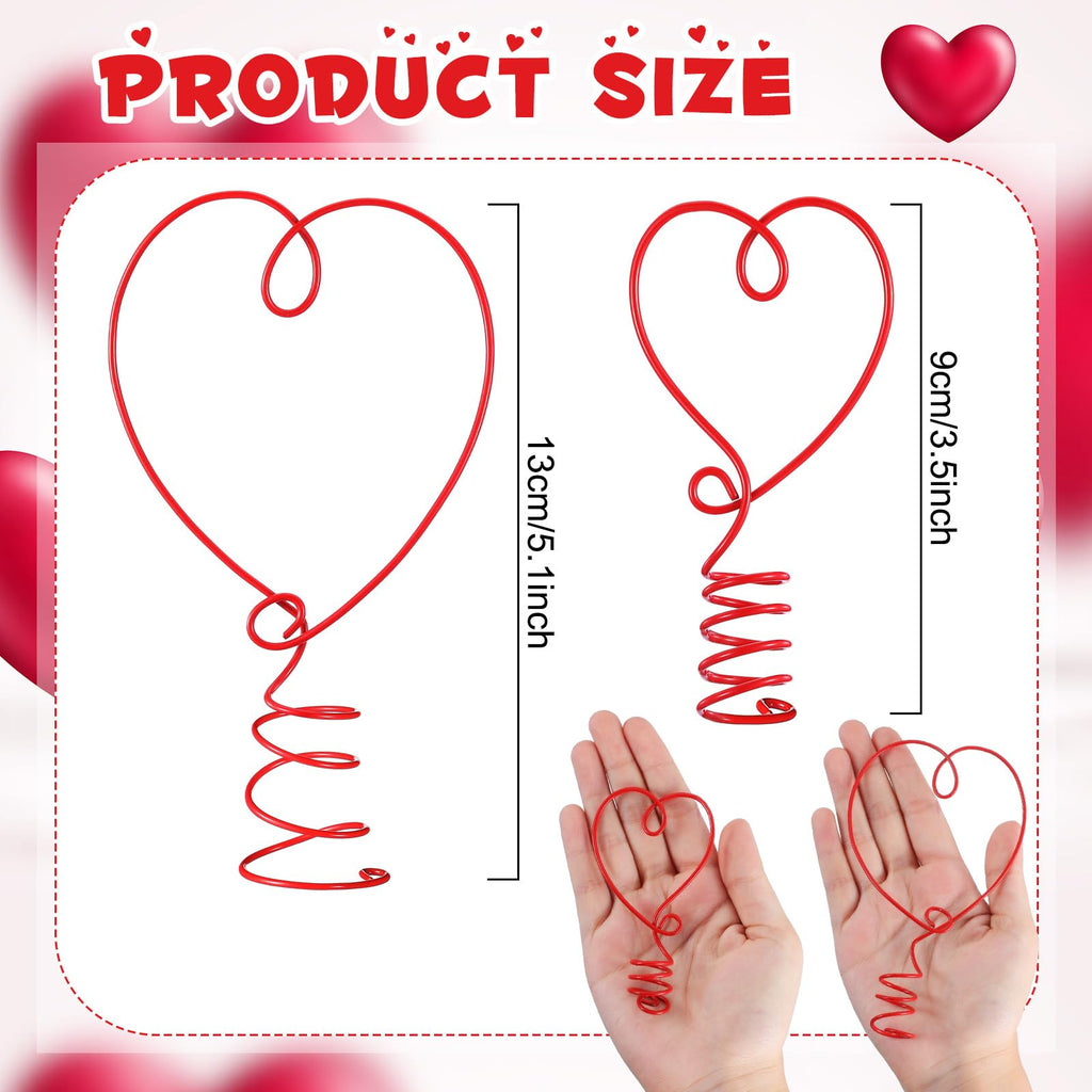 Yinkin 2 Pcs Mini Valentine Tree Topper 2 and 3 Inch Mini Heart Valentines Topper for Small Tree Toppers Metal Heart Decorations for Valentine's Day Home Decor Party Holiday
