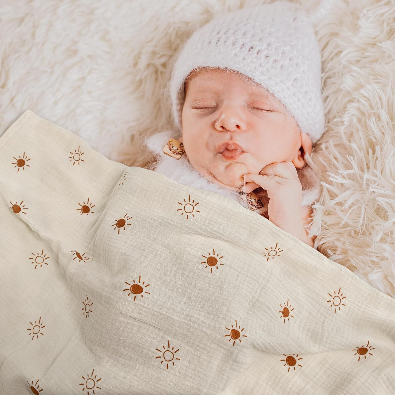 Skiennix Muslin Swaddle Blankets - Breathable Soft Receiving Blankets, 3 Pack, Large 38 x 40 Inches, Elegant Colors