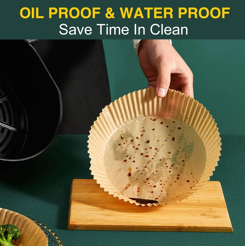 AirFryer Disposable Paper Liner - Non-Stick Round Parchment for Cooking & Baking | 125PCS, 6.3 Inch