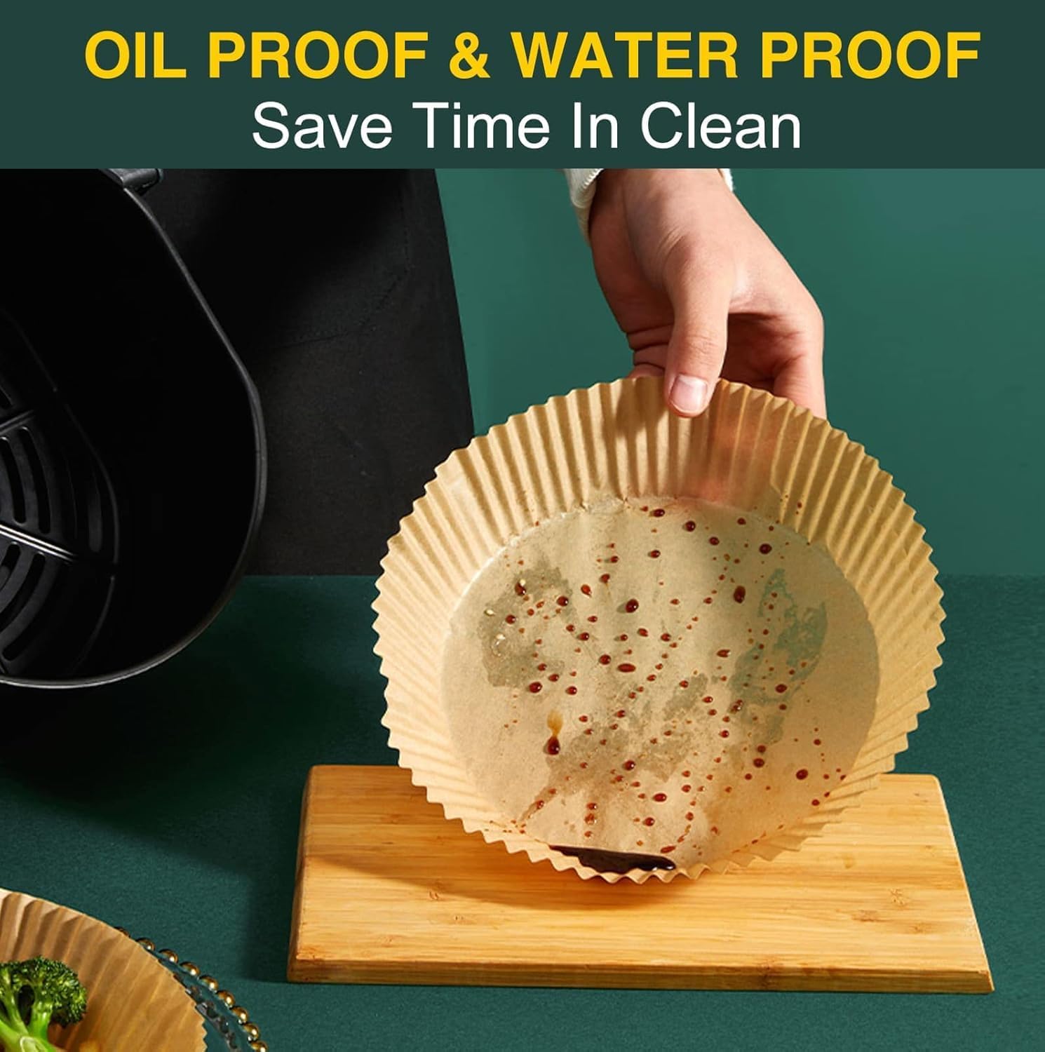 AirFryer Disposable Paper Liner - Non-Stick Round Parchment for Cooking & Baking | 125PCS, 6.3 Inch