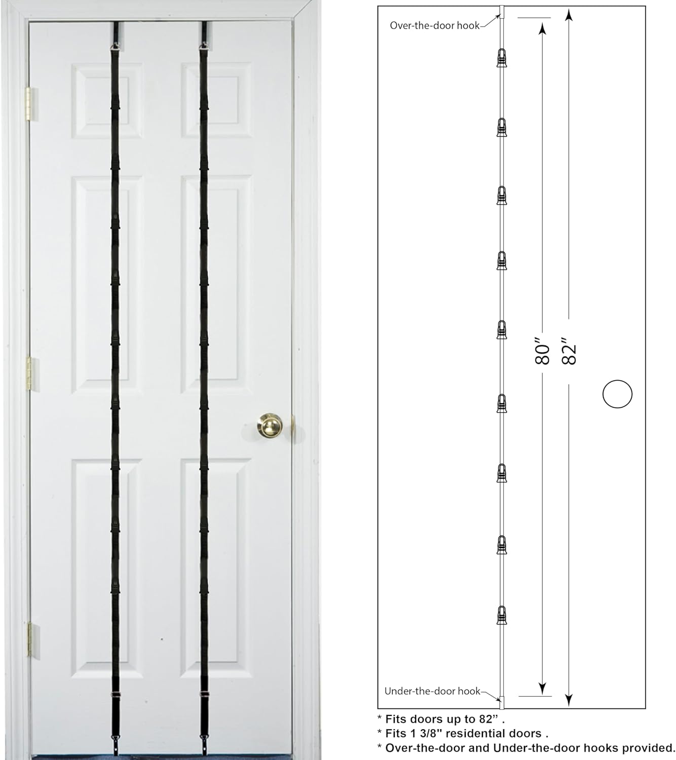 Perfect Curve CapRack - Over-The-Door Hat Organizer for 18-36 Baseball Caps | Black