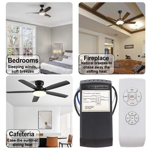 Bkiyougo 2 Pack Fan Remote, Fan Remote Control Kit, Universal Ceiling Fan Remote Control Kit, 3-in-1 Ceiling Fan Light Timing & Speed Remote, for Hunter/Harbor Breeze/Westinghouse/Honeywell