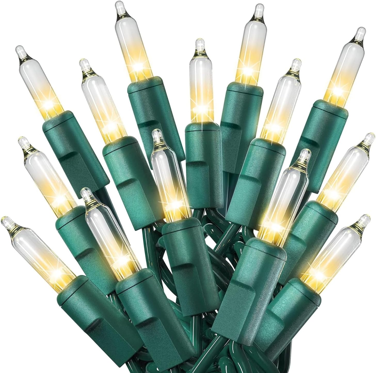PREXTEX 100 Count Clear Christmas Lights - Ultra Bright 20 ft String Lights for Indoor/Outdoor Use