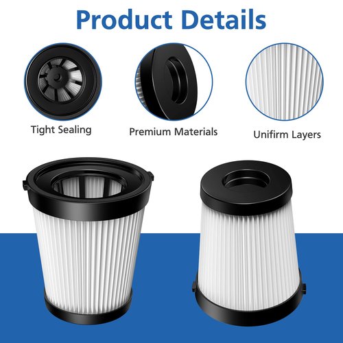 6 Pack FSV001 HEPA Filter Compatible with Fabuletta FSV101, FSV001, Girnoor G160&G165, Afoddon A300, Lubluelu 202, Oraimo OSV-102/225A, Besswin W26 Cordless Stick Vacuum Cleaners, Nequare Vacuum S181