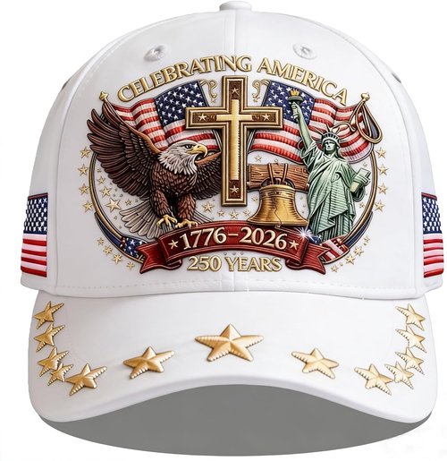 250th Anniversary USA Hat - Eagle Liberty Cross Design | Adjustable Baseball Cap for Men & Women