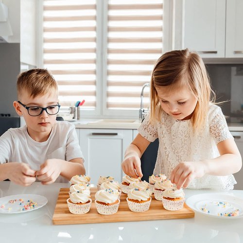 Gifbera Candy White Cupcake Liners - Odorless Greaseproof Baking Cups, 200-Count Pack