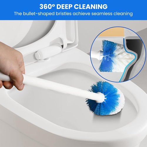 Toilet Brush Refills for OXO Toilet Brush Only, 2 Pack Toilet Brush Replacement Head, Blue & White, Nylon & Plastic Material Bristles