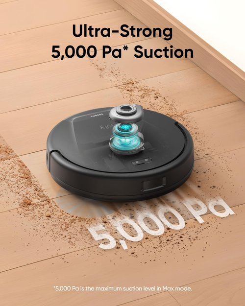 Eufy L60 Robot Vacuum - Self-Emptying Station & Hair Detangling Tech | 60 Days Hands-Free Cleaning, 5,000 Pa Suction