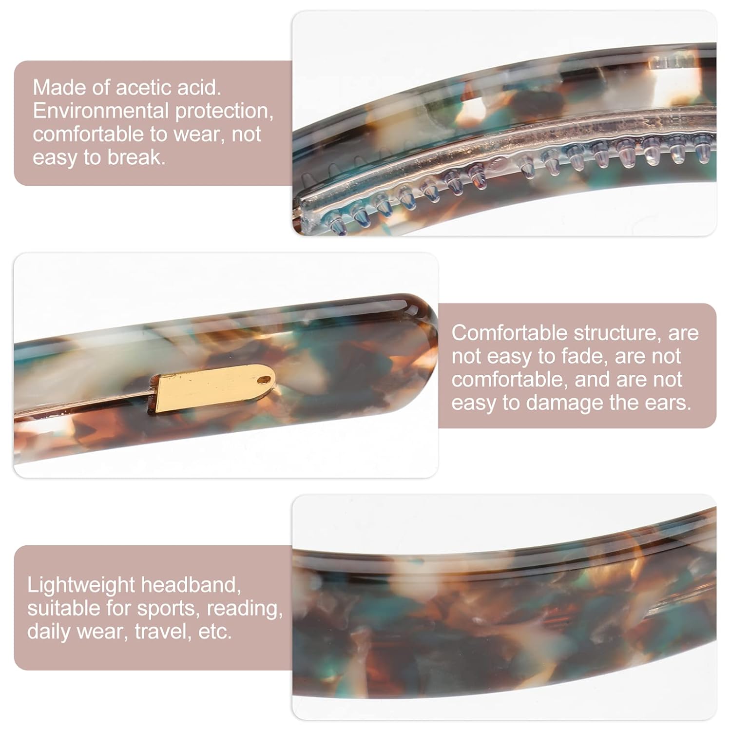 Uonlytech Non-Slip Hairband - Stylish Wide Plastic Face Washing Headband for Daily Wear | Green