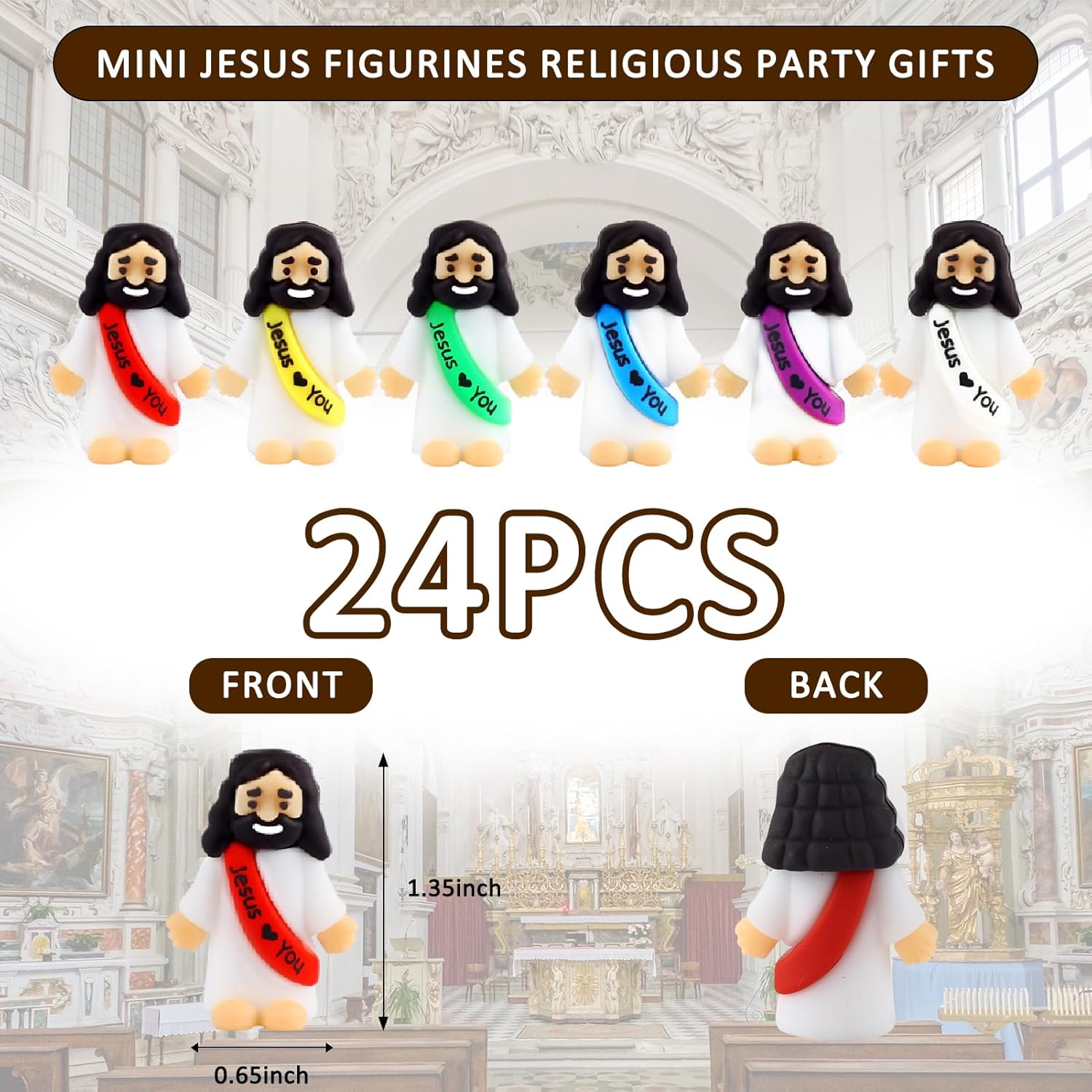 URSKYTOUS Mini Jesus Figurines - 25Pcs Rubber Saints for Easter Eggs & Baptism Gifts | Tiny Love You Dolls