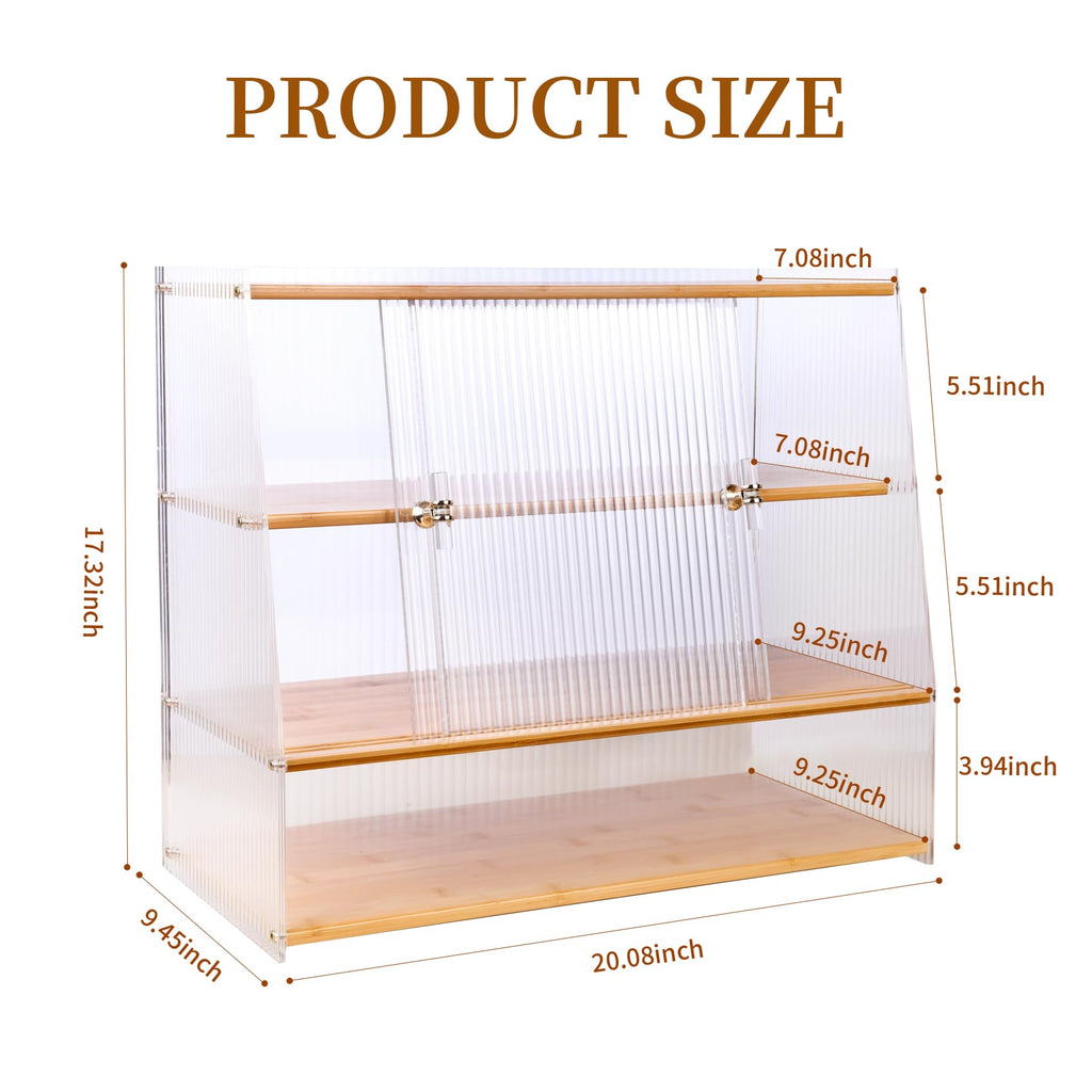 YCHLCHL Durable 4-Layer Bread Box Coffee Cup Storage,Kitchen Counter Decor Organizer