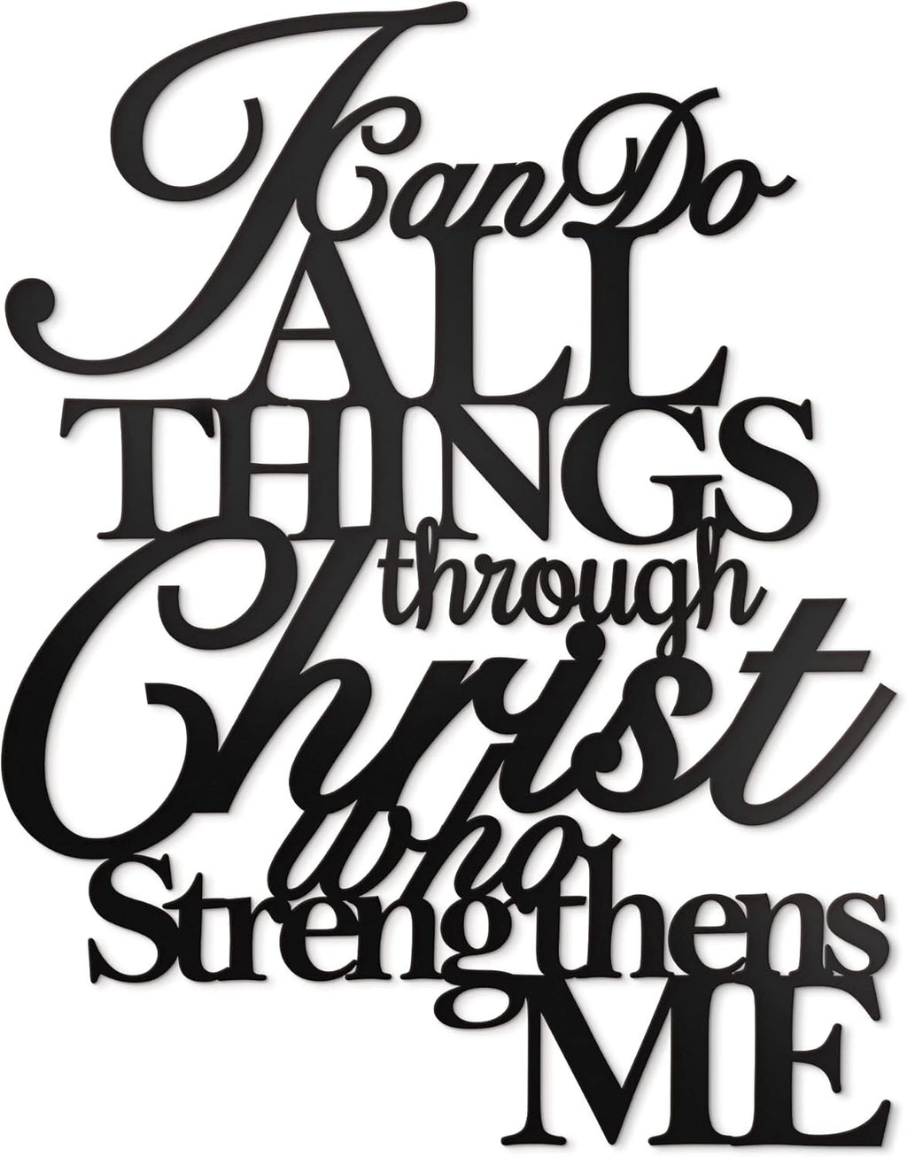 Metal Wall Art by I Can Do All Things - Philippians 4:13 Christian Decor | 17” x 13” Scripture Design