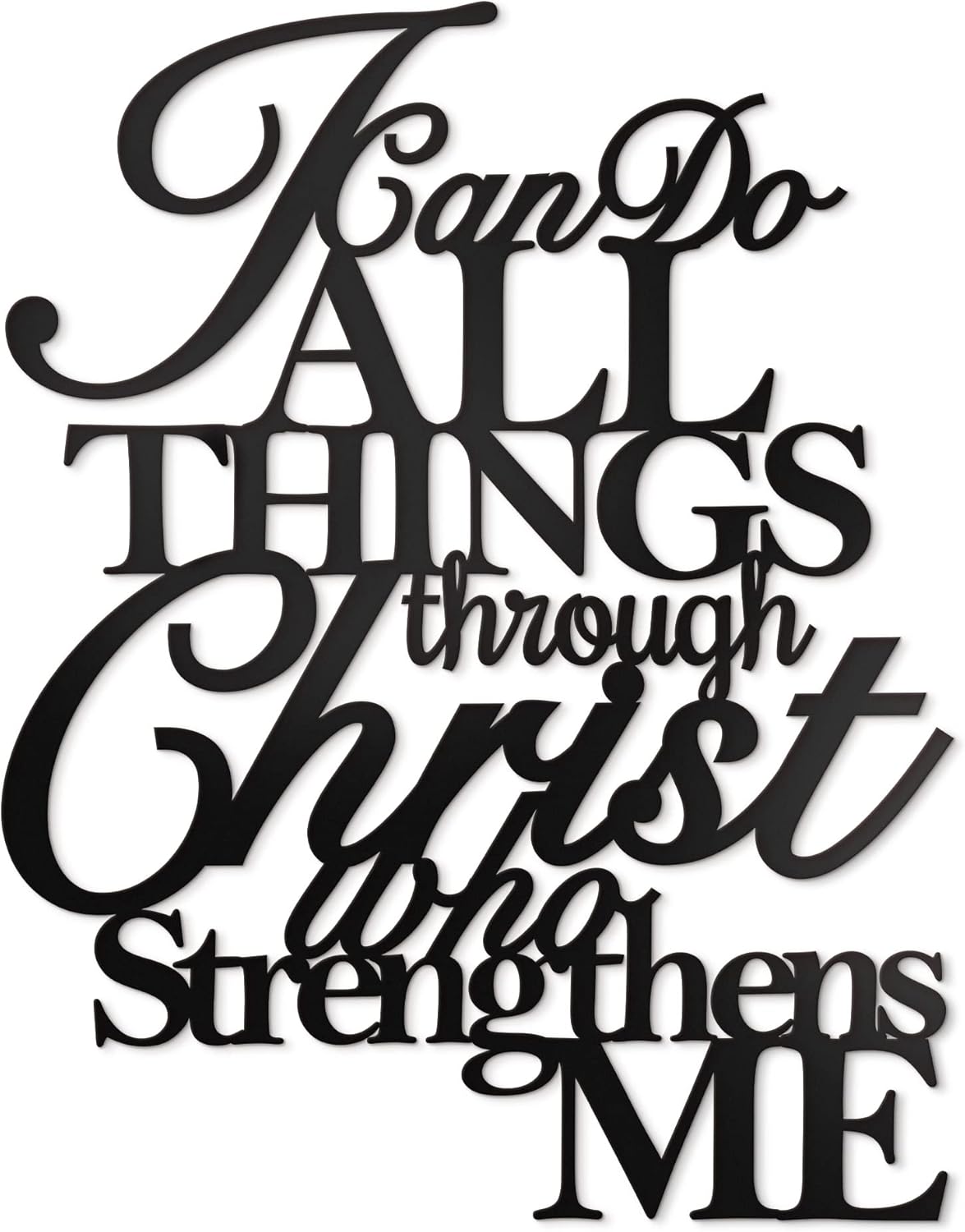 Metal Wall Art by I Can Do All Things - Philippians 4:13 Christian Decor | 17” x 13” Scripture Design