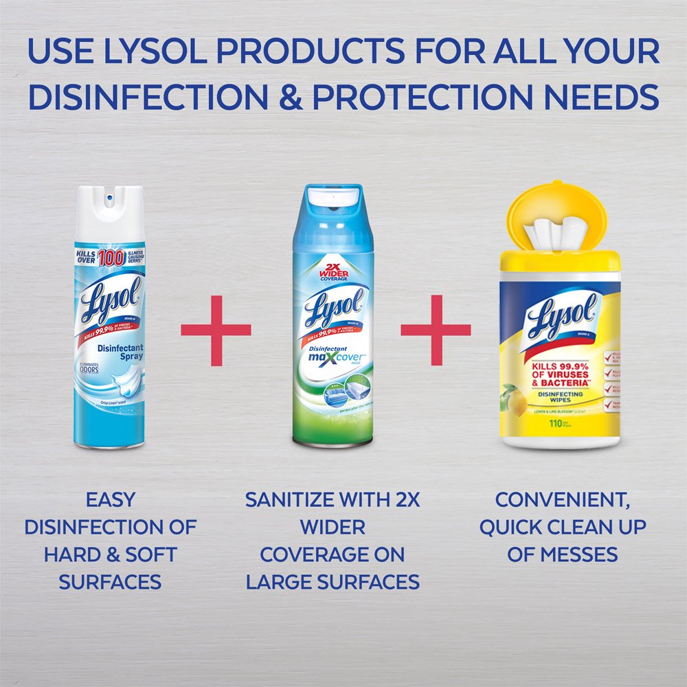 LYSOL Disinfecting Wipes - Lemon & Lime Blossom To-Go Flatpack 15 ct. (Pack of 6)