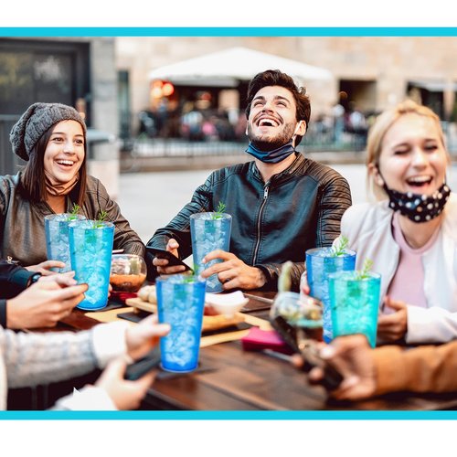 Norme 48 Pcs Plastic Restaurant Tumblers Plastic Reusable Cups Stackable Drinking Glass Dishwasher Safe Tumblers in 4 Coastal Colors for Kitchen Water(20oz)