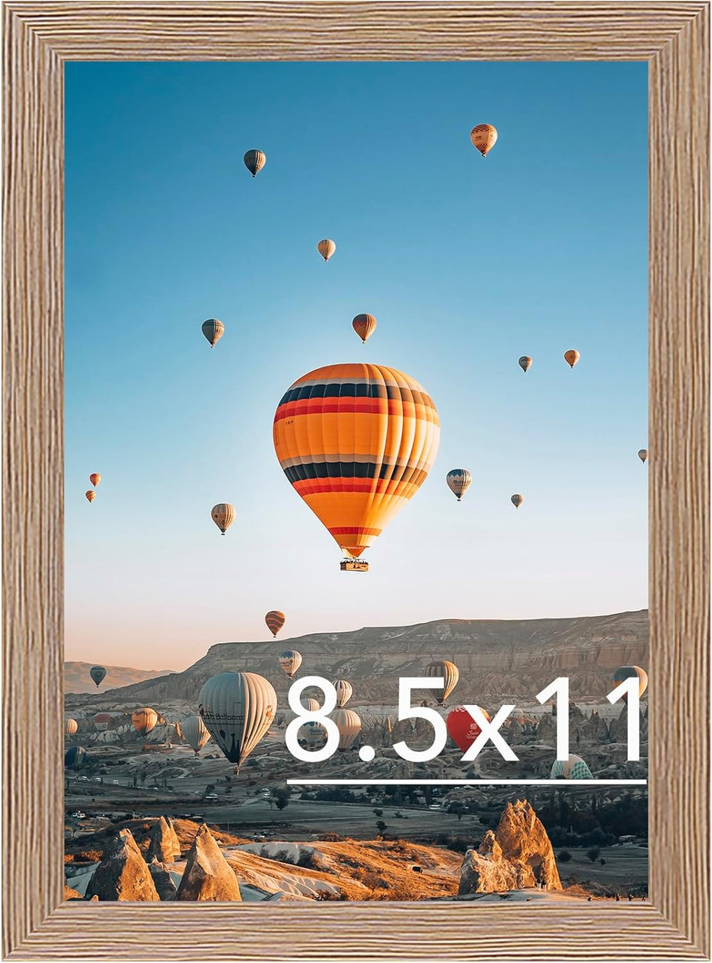 Rustic Brown Picture Frame by [Brand Name] - 8.5x11 Wall Mounting | Durable Shatter-Resistant Plexiglass