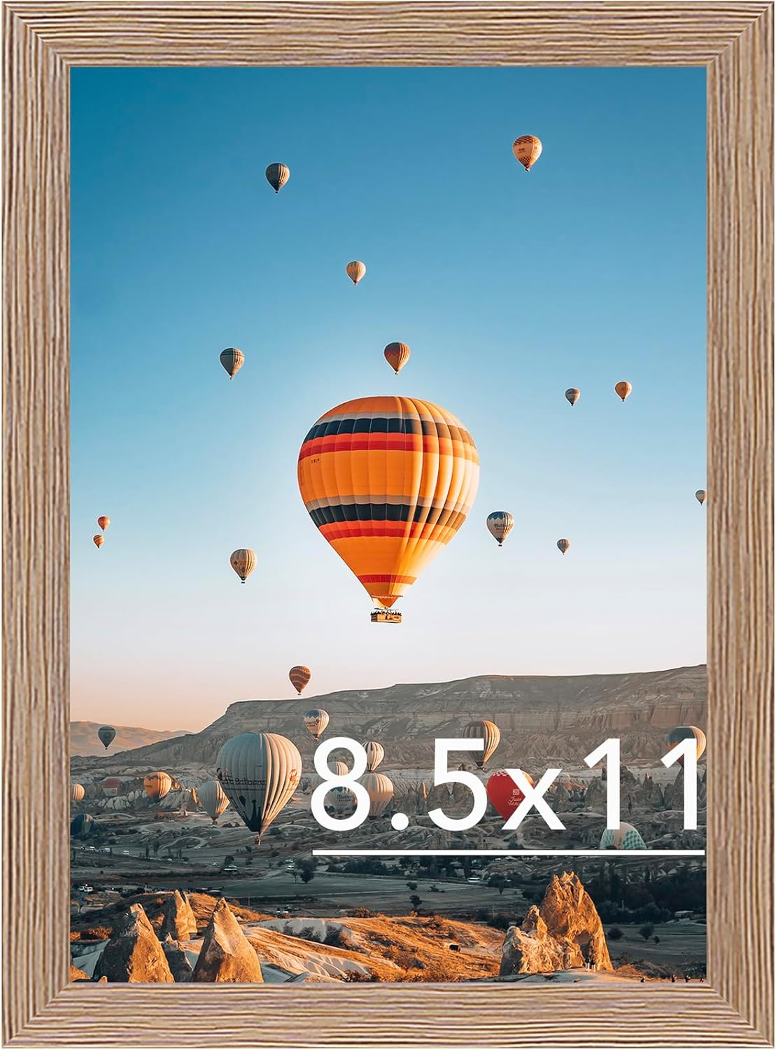 Rustic Brown Picture Frame by [Brand Name] - 8.5x11 Wall Mounting | Durable Shatter-Resistant Plexiglass