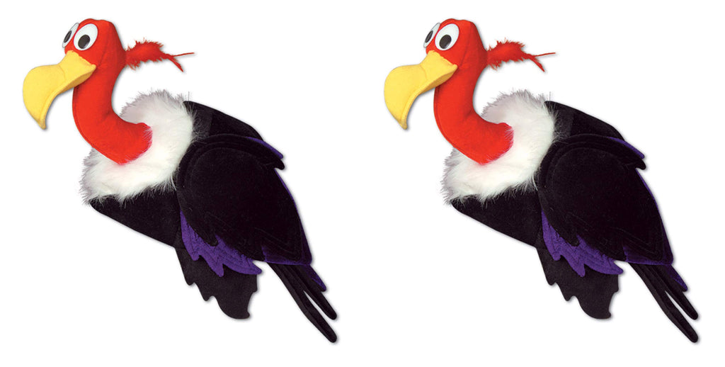 Beistle Unisex Plush Black Vulture Bird Hats, 2 Pieces – Animal Party Supplies, Halloween Costume Dress Up Accessories, Novelty Themed Headwear, Crazy Photo Booth Props