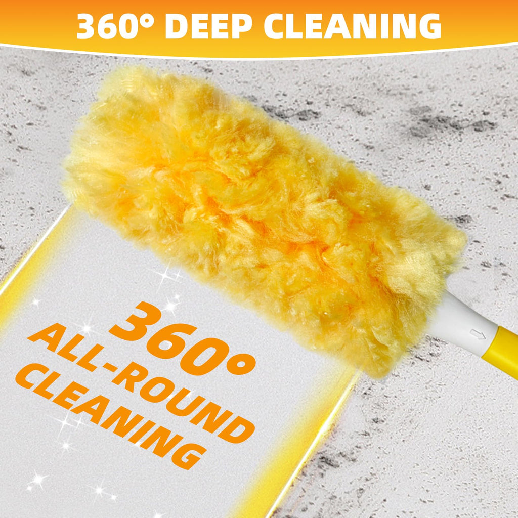 30 Count Duster Refills Compatible with Swiffer Handle, Multi-Surface Duster Refills with 1 Handle, 360° Dusters with 5X Microfibers for Home, Electronics, Office, Furniture, Blinds Cleaning