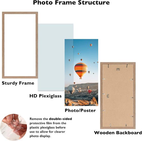 JCJMY 10x20 Rustic Brown Picture Frame - Versatile Wall Hanging for Horizontal or Vertical Display