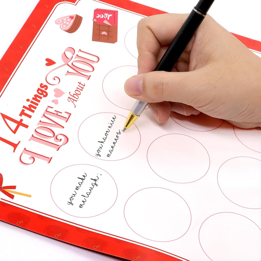 WorldBazaar Scratch Off Cards - 14 Things I Love About You | Valentine's Day Gift Set (2 Pcs)
