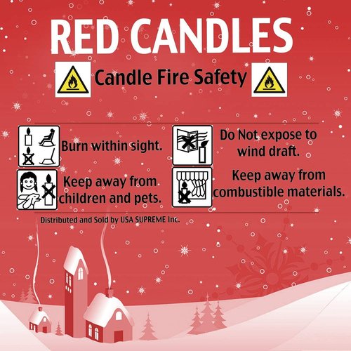 Bulk Red Candles by [Brand Name] - 100 Pcs for Christmas Tree Decor - 4 Inch x 1/2 Inch, 1.5 Hour Burn Time