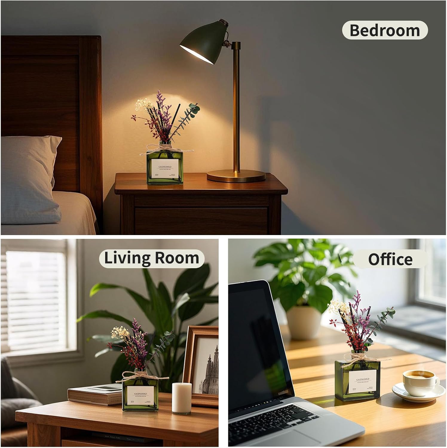 Reed | Earthy Sandalwood Scented Diffuser by [Brand Name] - 6.09 oz Long-Lasting Elegance for Home Decor