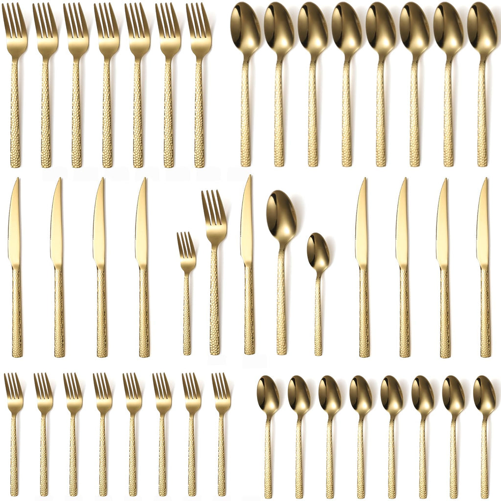 Silverware Set of 40 Stainless Steel Flatware Set for 8 Includes Forks Spoons Knives Kitchen Cutlery Sets for Home Restaurant Hotel