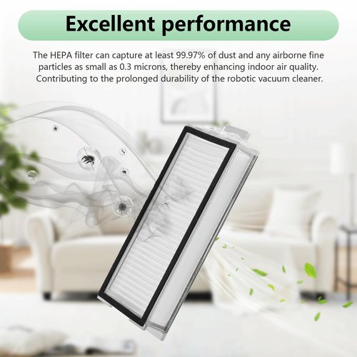 4 Pack Washable Filter For Roborock Q5 Pro Q5 Pro+(Plus) Q5 Max+(Plus) Q5 DuoRoller+ Q7 Q7+ Q7 Max Q7 Max+ Q8 Max Q8 Max+ Robot Vacuum Cleaner Accessories Replacement Part True HEPA Filter For Robotic