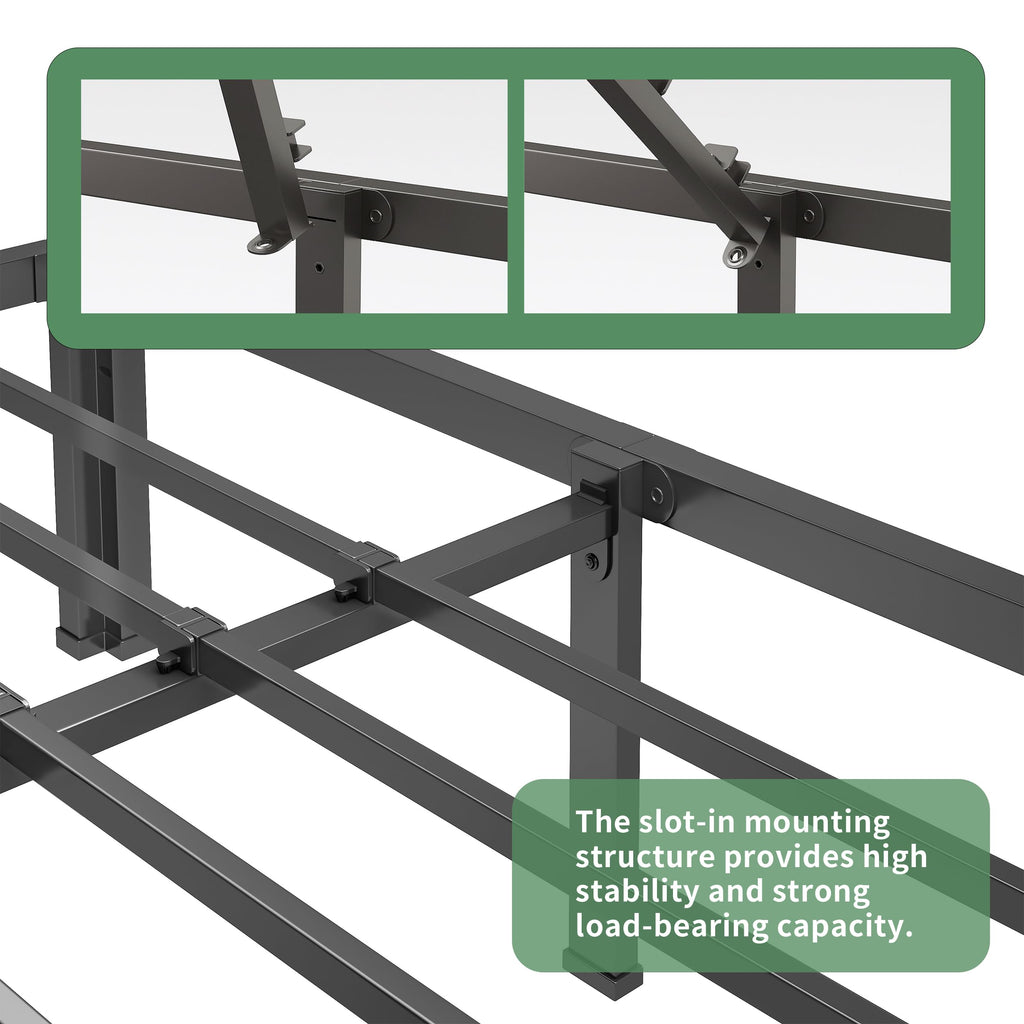 NKZ 14 Inch Queen Bed Frame, Sturdy Metal Platform with Round Corner Legs, 3,500 lbs Heavy Duty Steel Slat Support, Easy Assembly, Noise Free, No Box Spring Needed