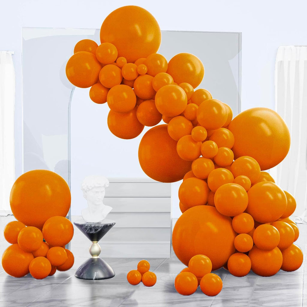 PartyWoo Burnt Orange Balloons - 120-Piece Autumn Boho Balloon Arch Kit | Various Sizes for Fall Celebrations