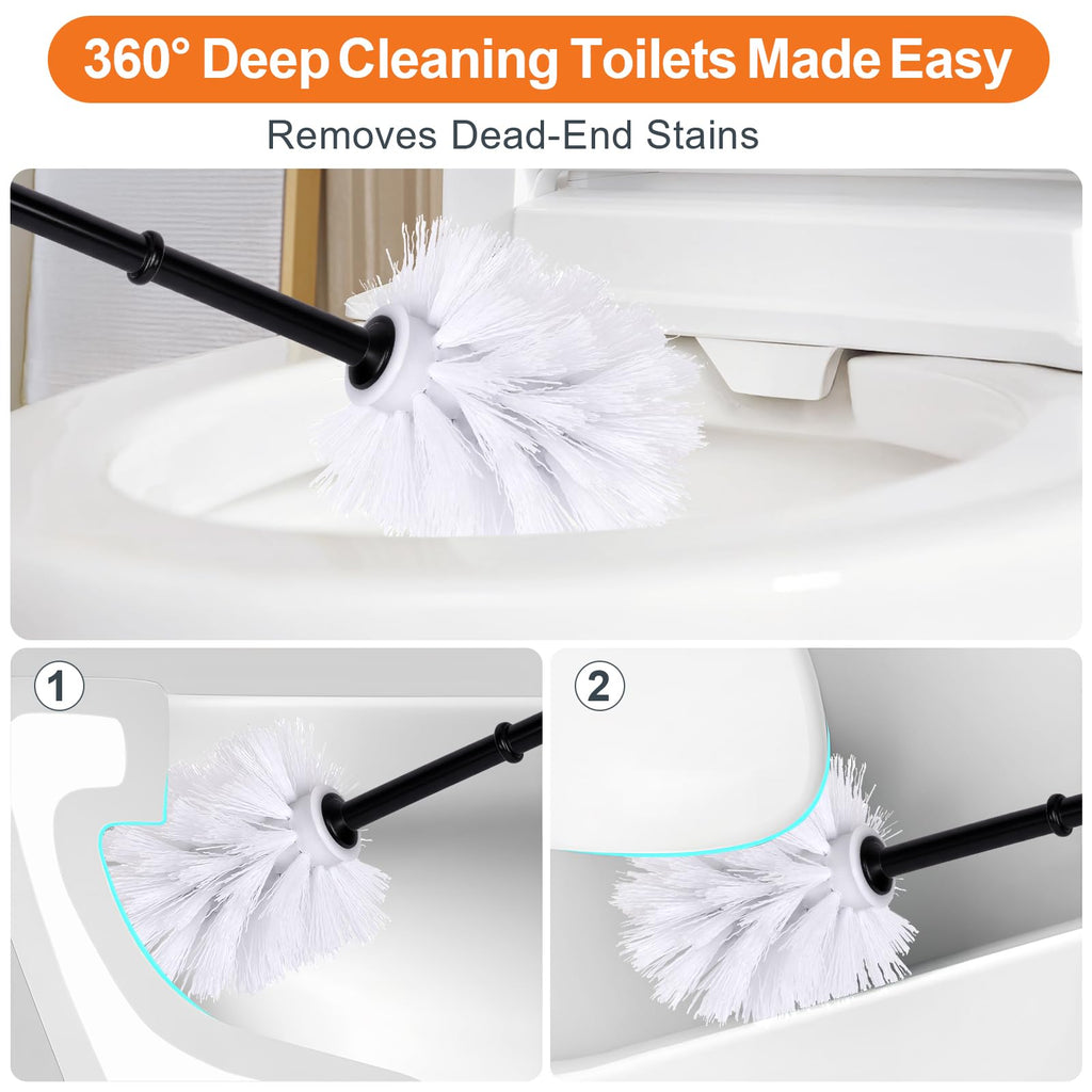 Toilet Brush Holder Set for Bathroom Super Cute Dog Base Solidly Toilet Bowl Brush and Holder Flexible and Durable Style Stylish Toilet Cleaner Brush Saving Storage Space Toilet Brushes for Bathroom