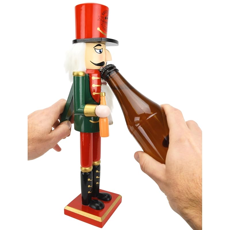 Beercracker Nutcracker Bottle Opener 15" Tall - Functional Holiday Decor