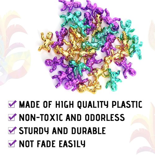 24Pcs King Cake Babies, 1.2Inch Mini Plastic Babies Shower Cake Decorations, Ice Cube My Water Broke Baby Shower Games, Tiny Little Baby Figurines for Mardi Gras Party Favors