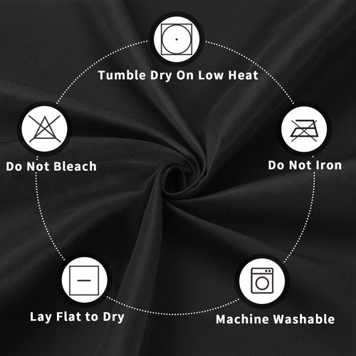 PureFit 6 Pack Rectangle Black Table Cloths 90 x 132 Inch for 8Ft Tables, Stain and Wrinkle Resistant Table Linens for Home Use, Wedding, Party, Banquet and Camping