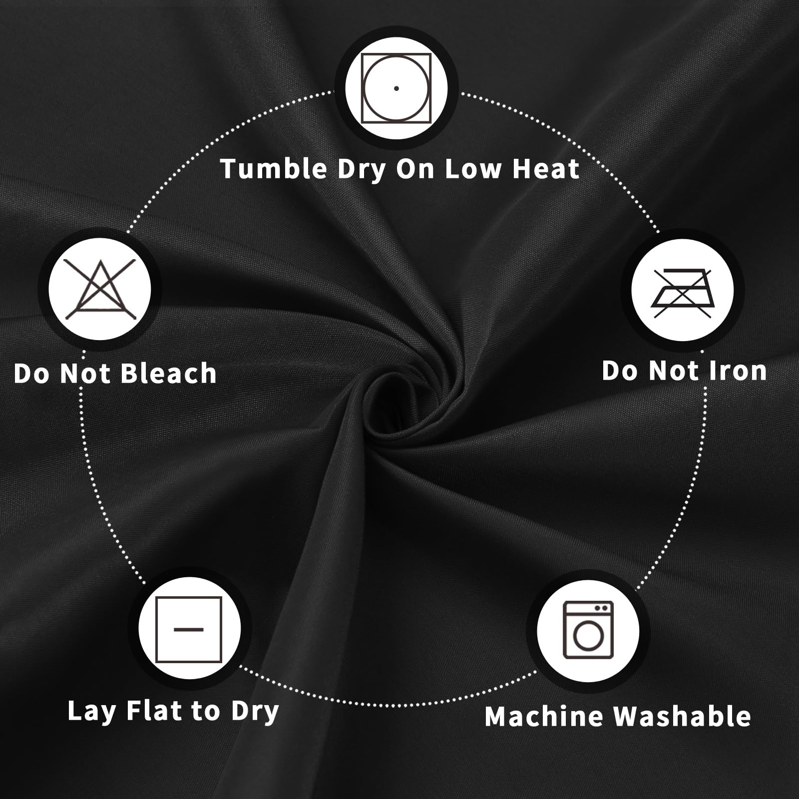 PureFit 6 Pack Rectangle Black Table Cloths 60 x 126 Inch for 6Ft Tables, Stain and Wrinkle Resistant Table Linens for Home Use, Wedding, Party, Banquet and Camping