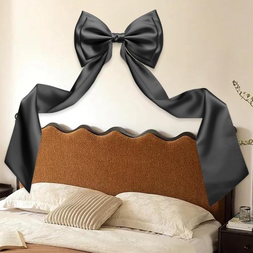Giant Bow Decoration - 83x20 Inches Satin Bow for Party & Wedding Decor | Black Coquette Bows