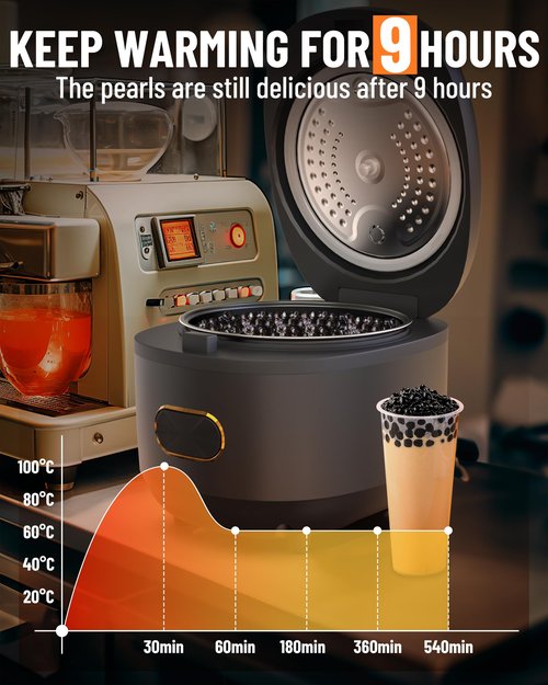 WantJoin Boba Maker Machine Commercial Boba Cooker Commercial Boba Pearl Maker for Bubble Tea Milk Tea Boba Pot for Tapioca Pearls for Restaurants Milk Tea Stores Dessert Stores Lounge Bars 110V