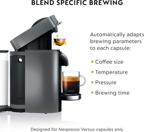 De'Longhi Nespresso Vertuo Plus Coffee & Espresso Maker - Titan Finish, Effortless Brewing
