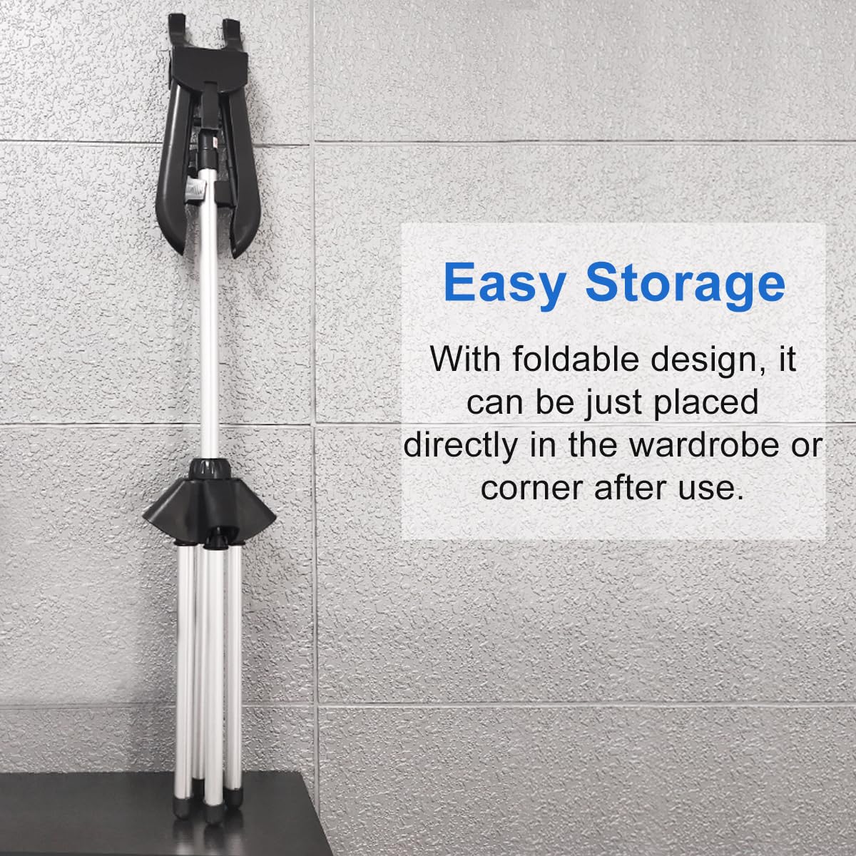 GIPOBUY Portable Steamer Stand for Clothes, Steamer Rack Steam Iron Stand for Steaming Clothes, Travel Garment Hanger Steaming Rack, Handheld Steamers Clothing Rack for RV, Home, Hotel (Black)